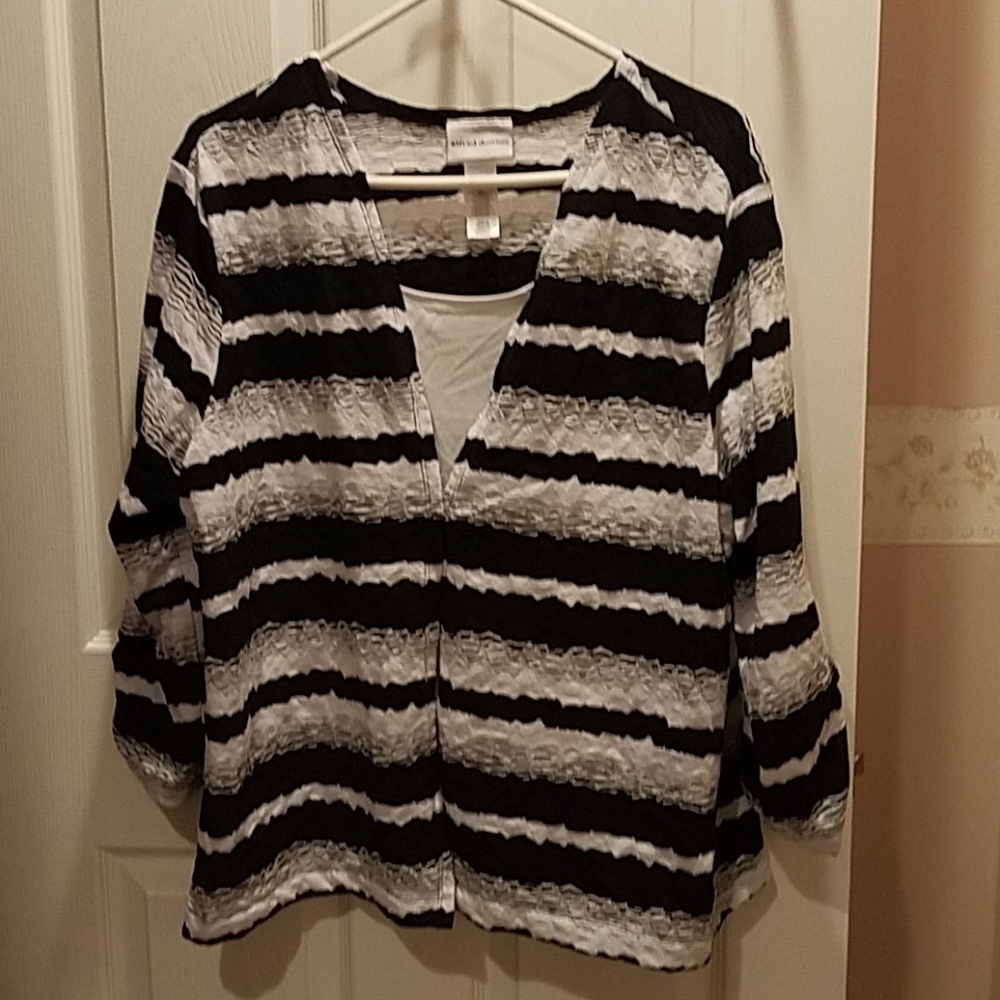 Cardigan with built in tank top, runs big